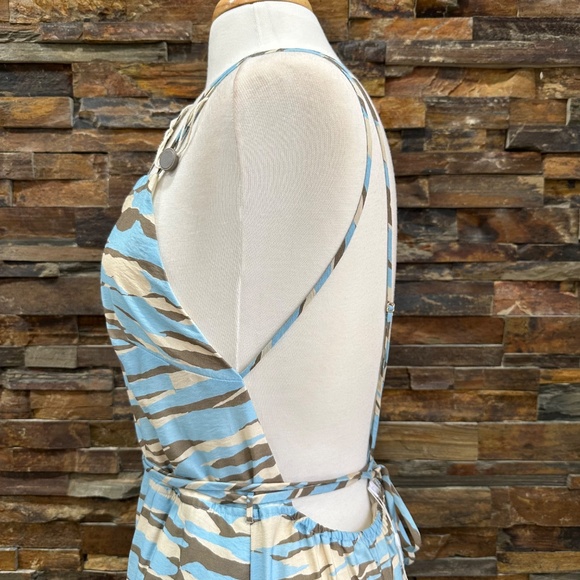 JONATHAN SIMKHAI Fernanda gathered printed mousseline maxi dress Zebra Size L - Picture 7 of 11
